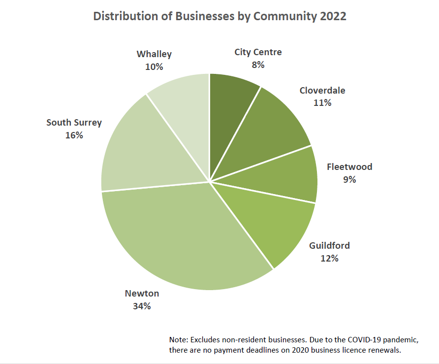 Distribution of Businesses by Community 2021