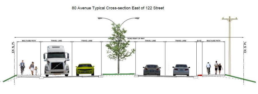 80 Ave cross section East of 122