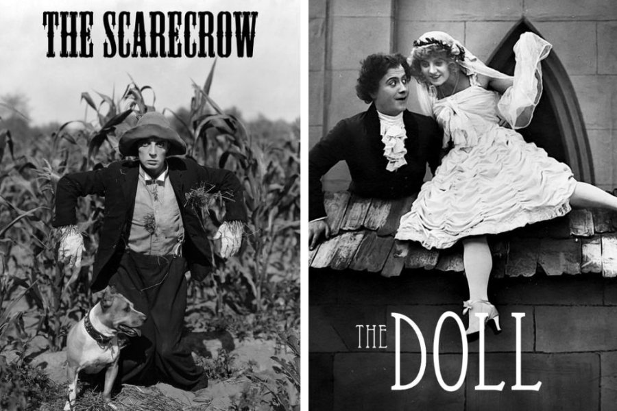Movie posters for The Scarecrow and The Doll